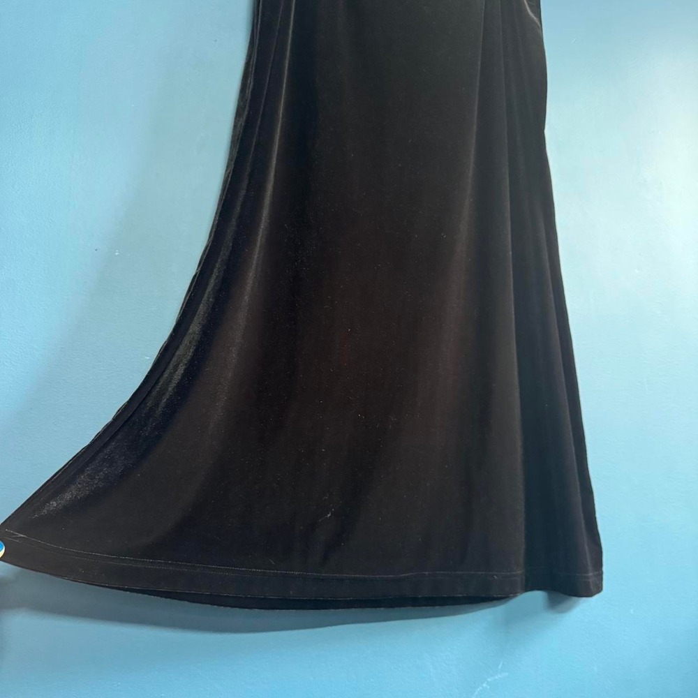 Vintage Black Velvet Maxi Skirt Women's Size XL Made In USA Goth Grunge Whimsy - Picture 5 of 8